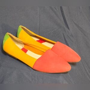 Garolini Colorful Colorblock Pumps with Red, Green and Yellow Accents - Size 7.5